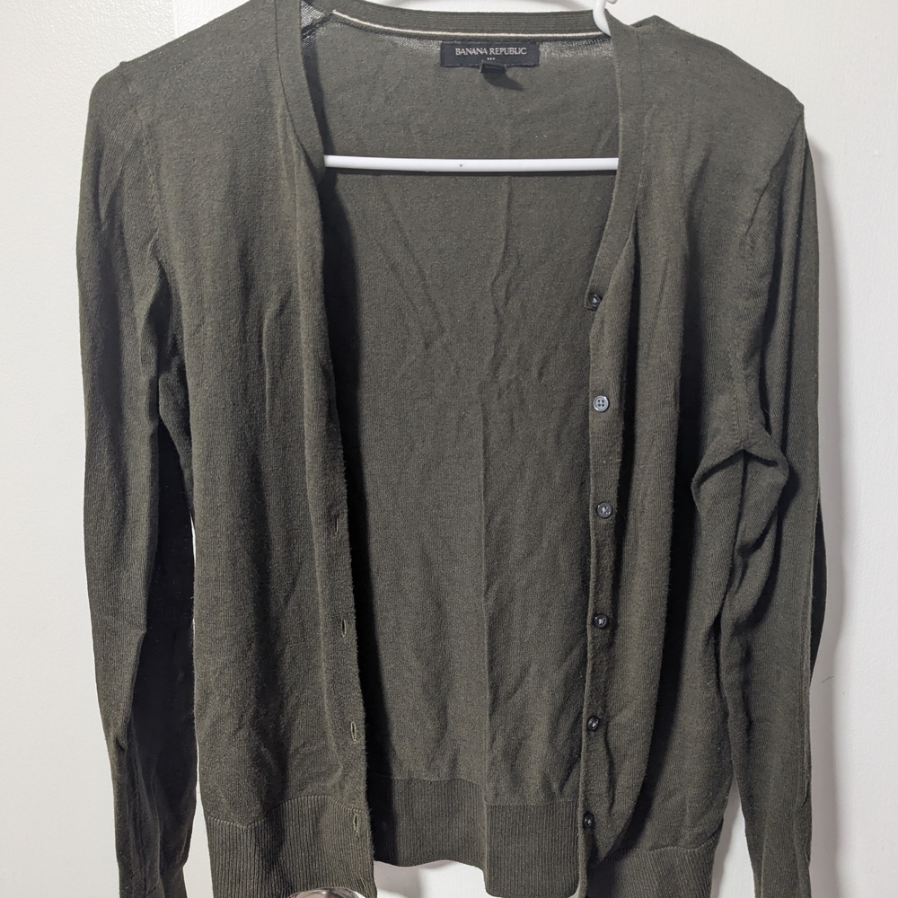 Banana Republic Olive Green Cardigan